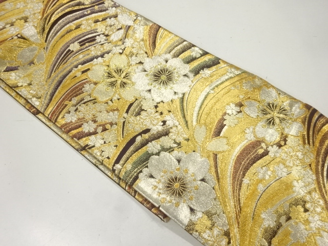 売りつくしセール‼️新品，さがみ誂え■正絹上品，引き箔，華紋織り刺繍六通柄袋帯 茶道具 数奇屋袋 数寄屋袋 大サイズ 仕切り付き 新ん橋 新橋 正絹 段